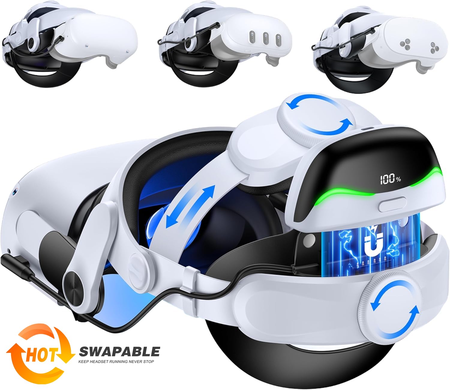 Amazon.com: Hot-Swappable Battery Head Strap for Quest 3/Quest 3S